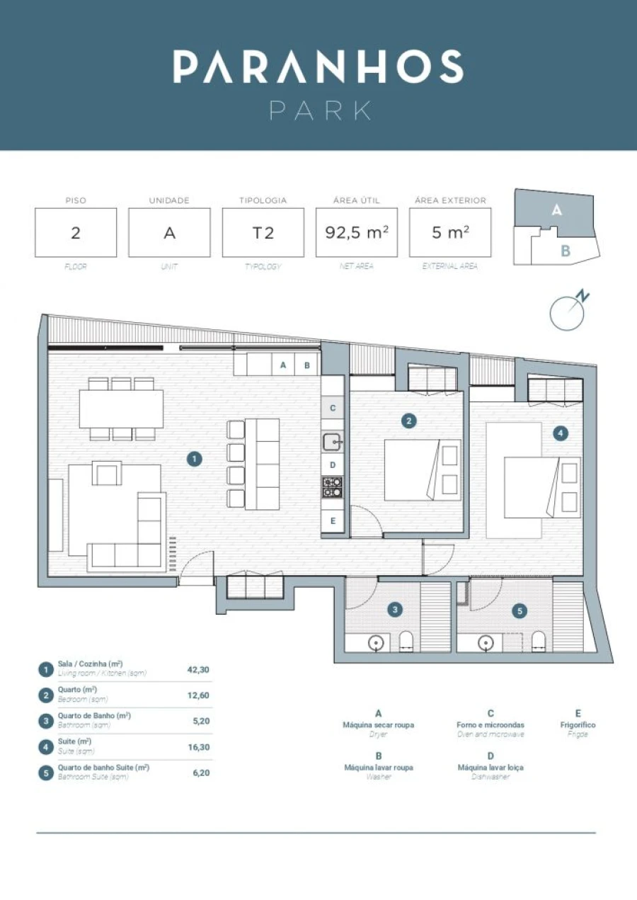 Apartamento T2 para Venda em Paranhos Planta 1