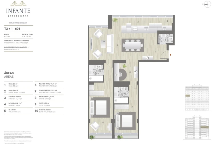 Apartamento T2 para Venda em Estrela Planta 1