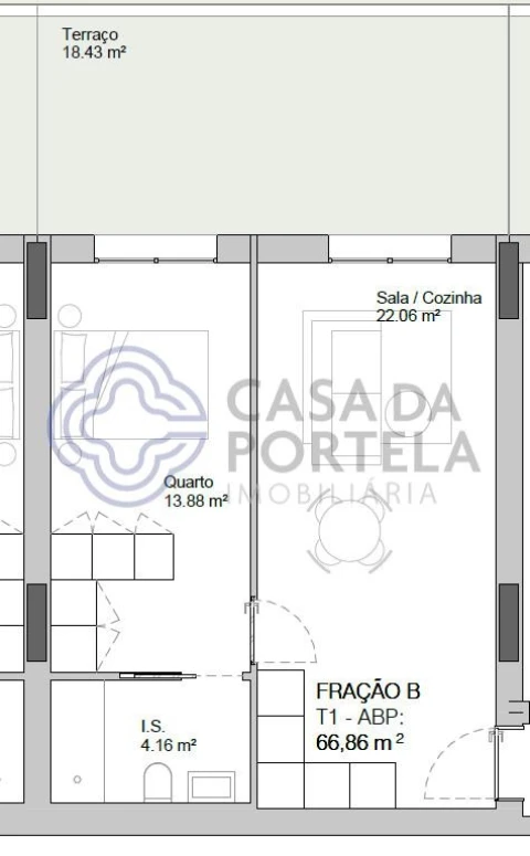 Apartamento T1 para Venda em Paranhos