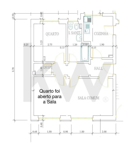Apartamento T1 para Arrendamento em Campo de Ourique