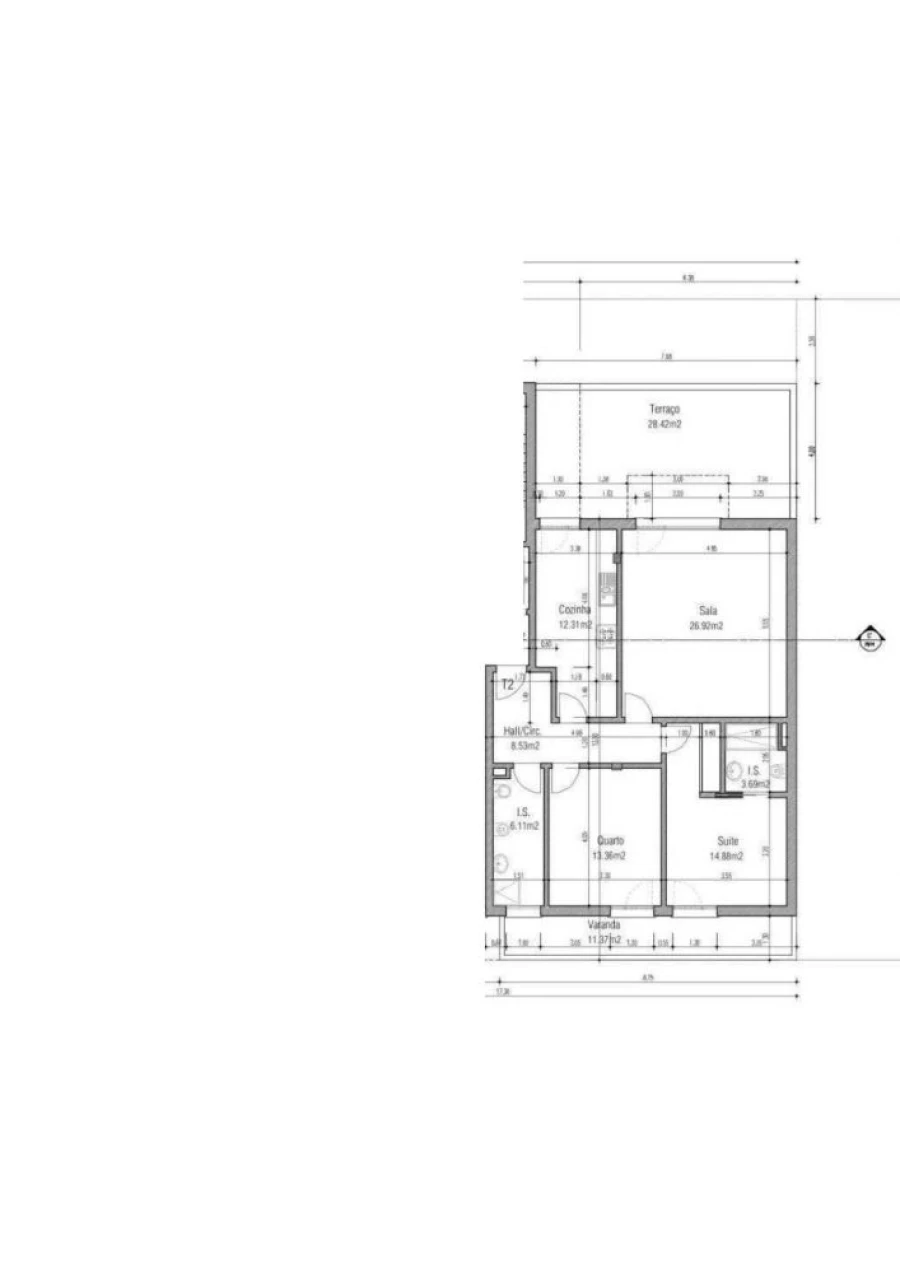 Apartamento T2 para Venda em Marinha Grande Planta 1