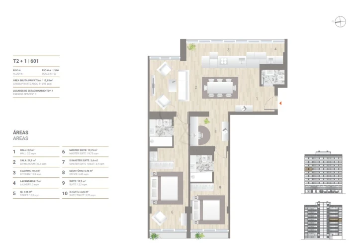 Apartamento T2 para Venda em Ajuda Planta 1