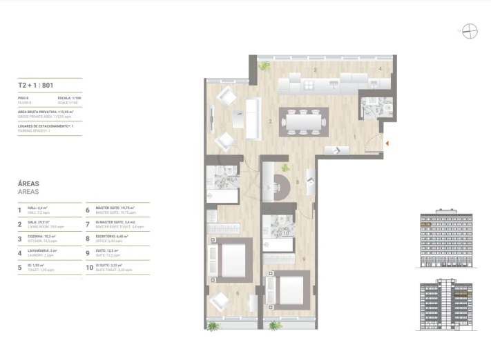 Apartamento T2 para Venda em Ajuda Planta 1