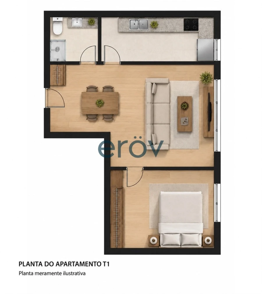 Apartamento T1 para Venda em Póvoa de Varzim, Beiriz e Argivai Planta 1