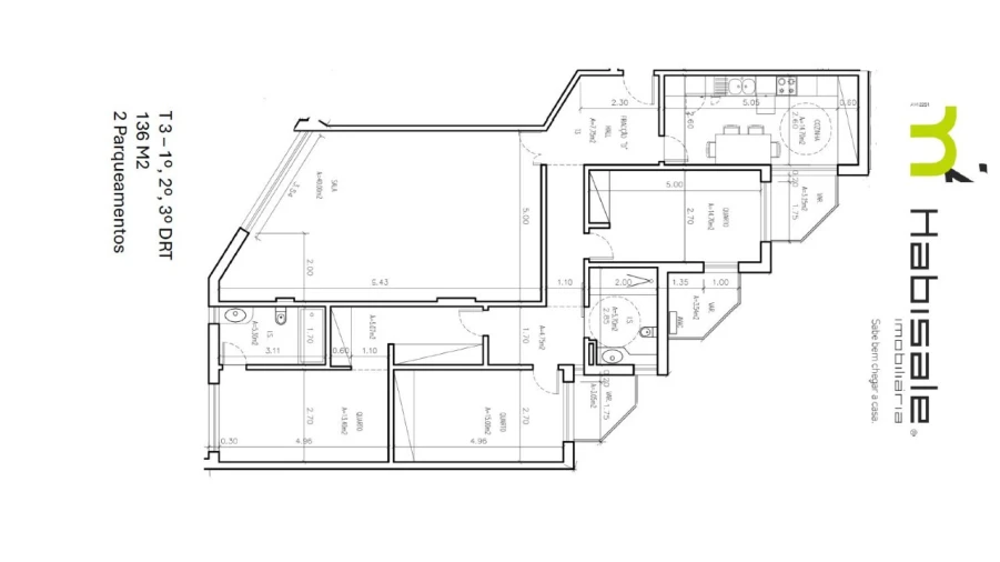 Apartamento T3 para Venda em Mina de Água Planta 1