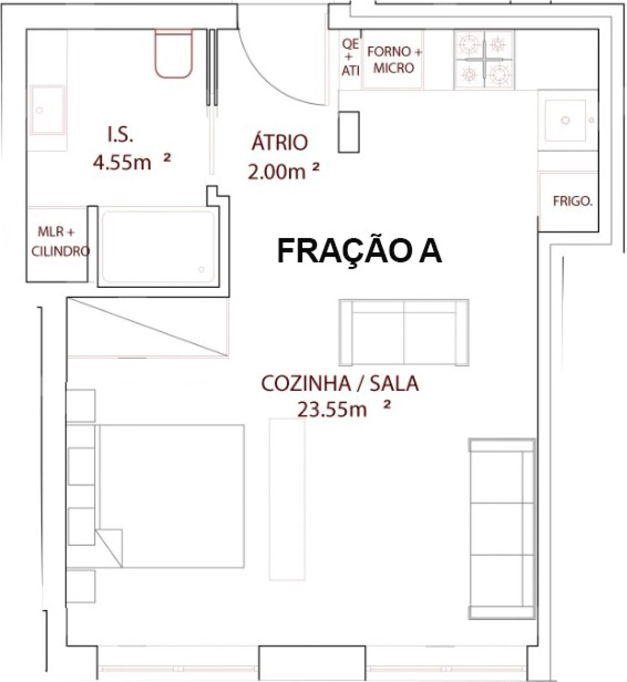 Apartamento T1 para Venda em Nazare Planta 2