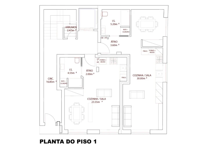 Apartamento T1 para Venda em Nazare Planta 1