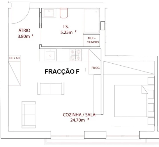 Apartamento T2 para Venda em Nazare Planta 2
