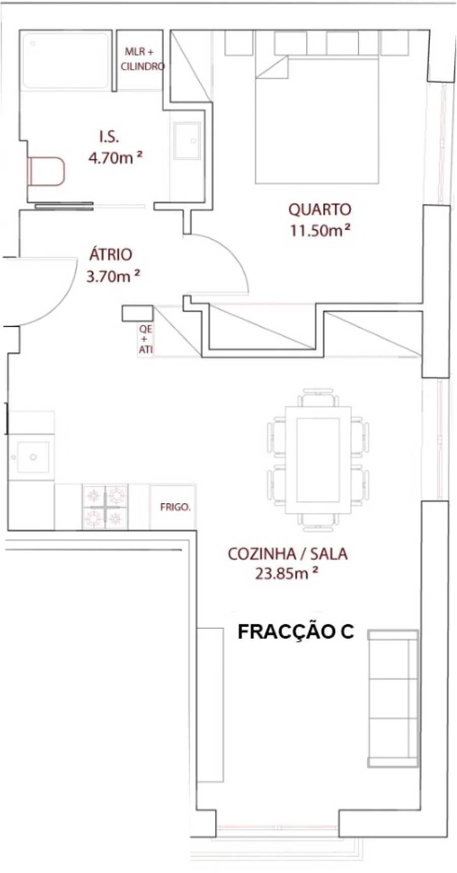 Apartamento T1 para Venda em Nazare Planta 2