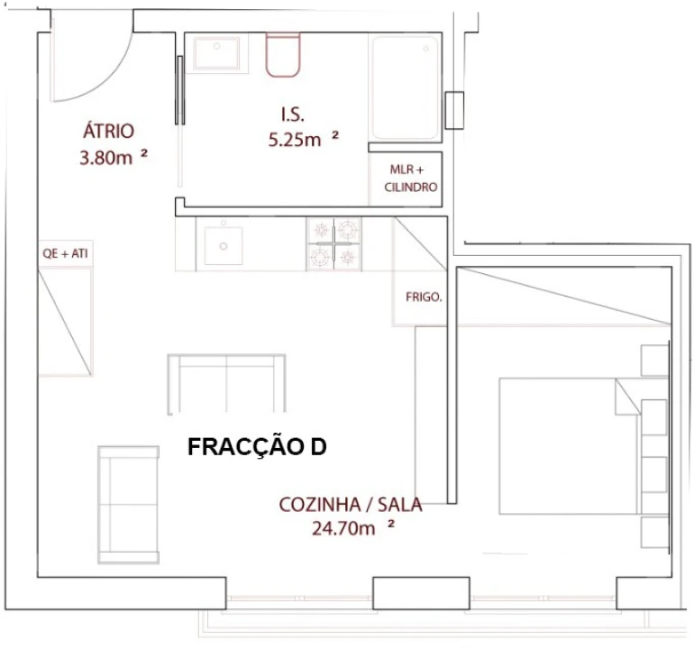 Apartamento T1 para Venda em Nazare Planta 2