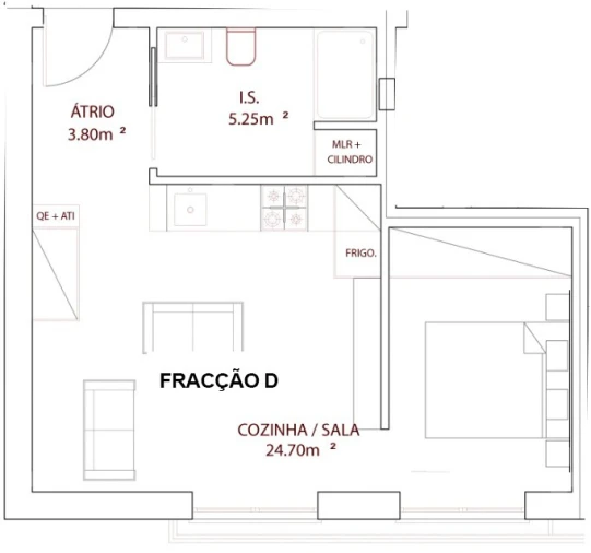 Apartamento T1 para Venda em Nazare Planta 2