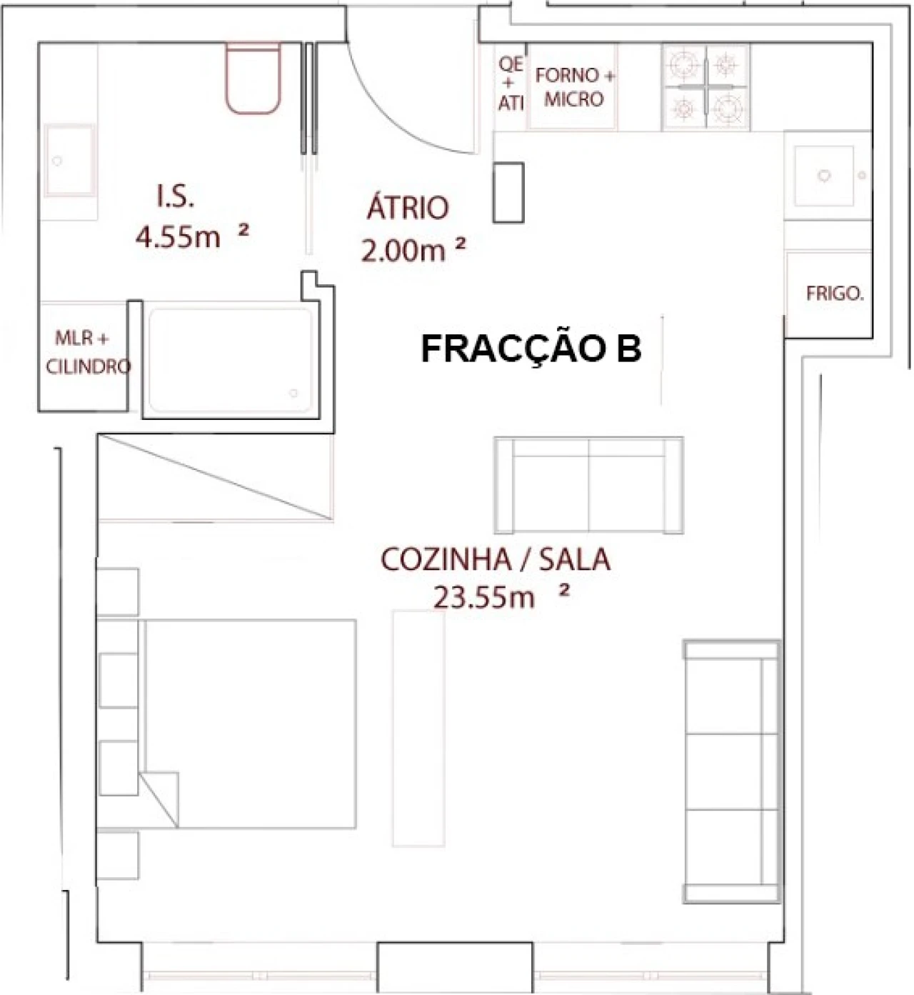 Apartamento T1 para Venda em Nazare Planta 2