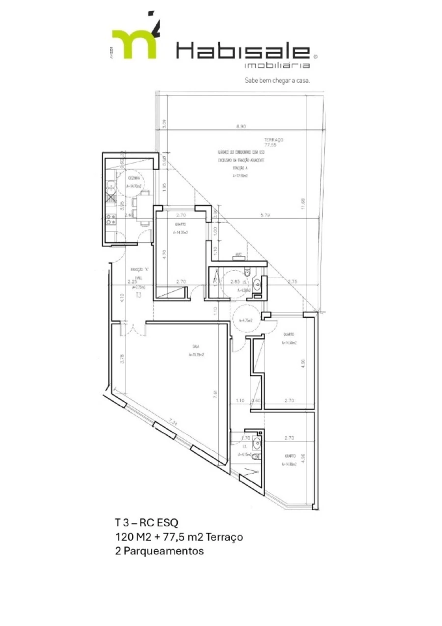 Apartamento T3 para Venda em Mina de Água Planta 1