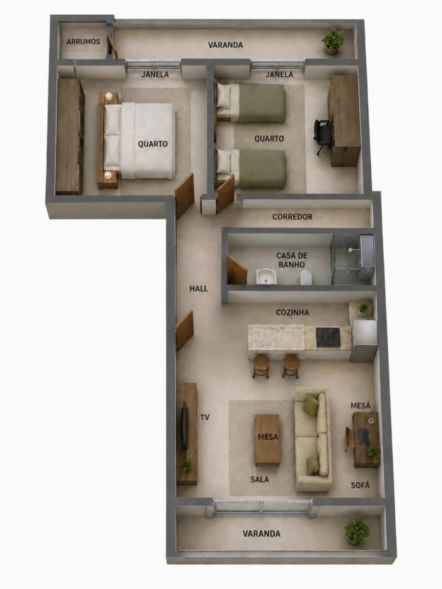Apartamento T2 para Venda em Monte Gordo Planta 1