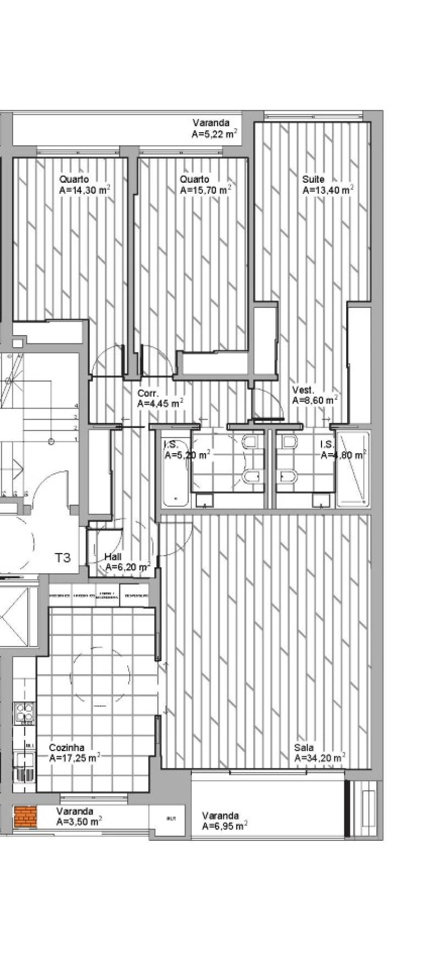 Apartamento T3 para Venda em Montijo e Afonsoeiro Planta 1