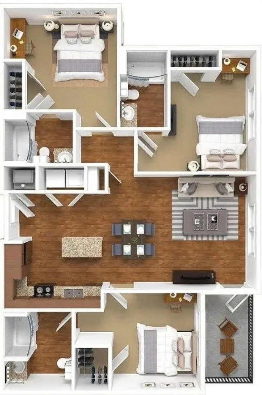 Apartamento T3 para Arrendamento em Vila do Conde Planta 1