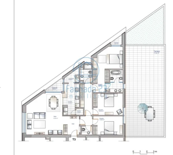 Apartamento T3 para Venda em Oliveira do Douro Planta 1