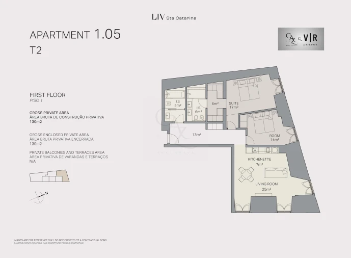 Apartamento T2 para Venda em Santa Maria Maior Planta 1