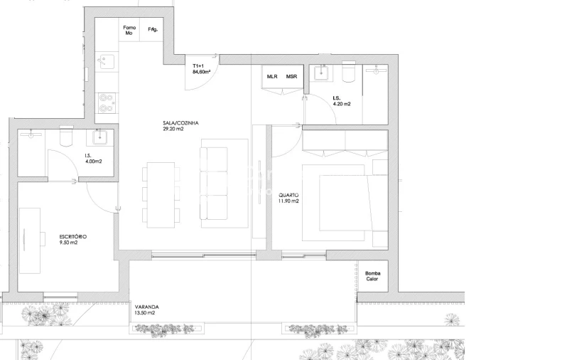 Apartamento T1 para Venda em Barcelos, V.Boa, V.Frescainha Planta 1
