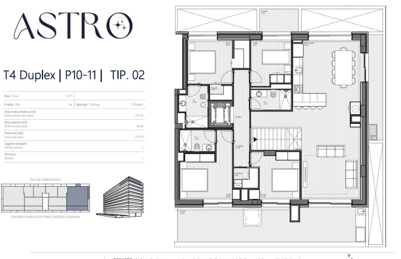 Apartamento T4 para Venda em Matosinhos e Leça da Palmeira Planta 1