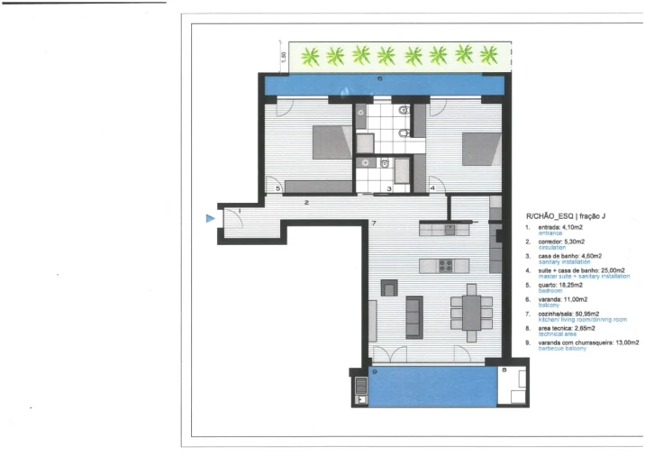 Apartamento T2 para Venda em Silveira Planta 1