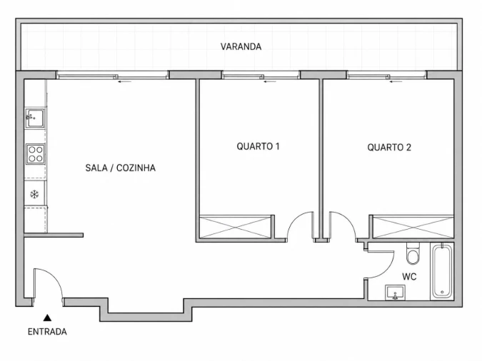 Apartamento T2 para Venda em Portimão Planta 1