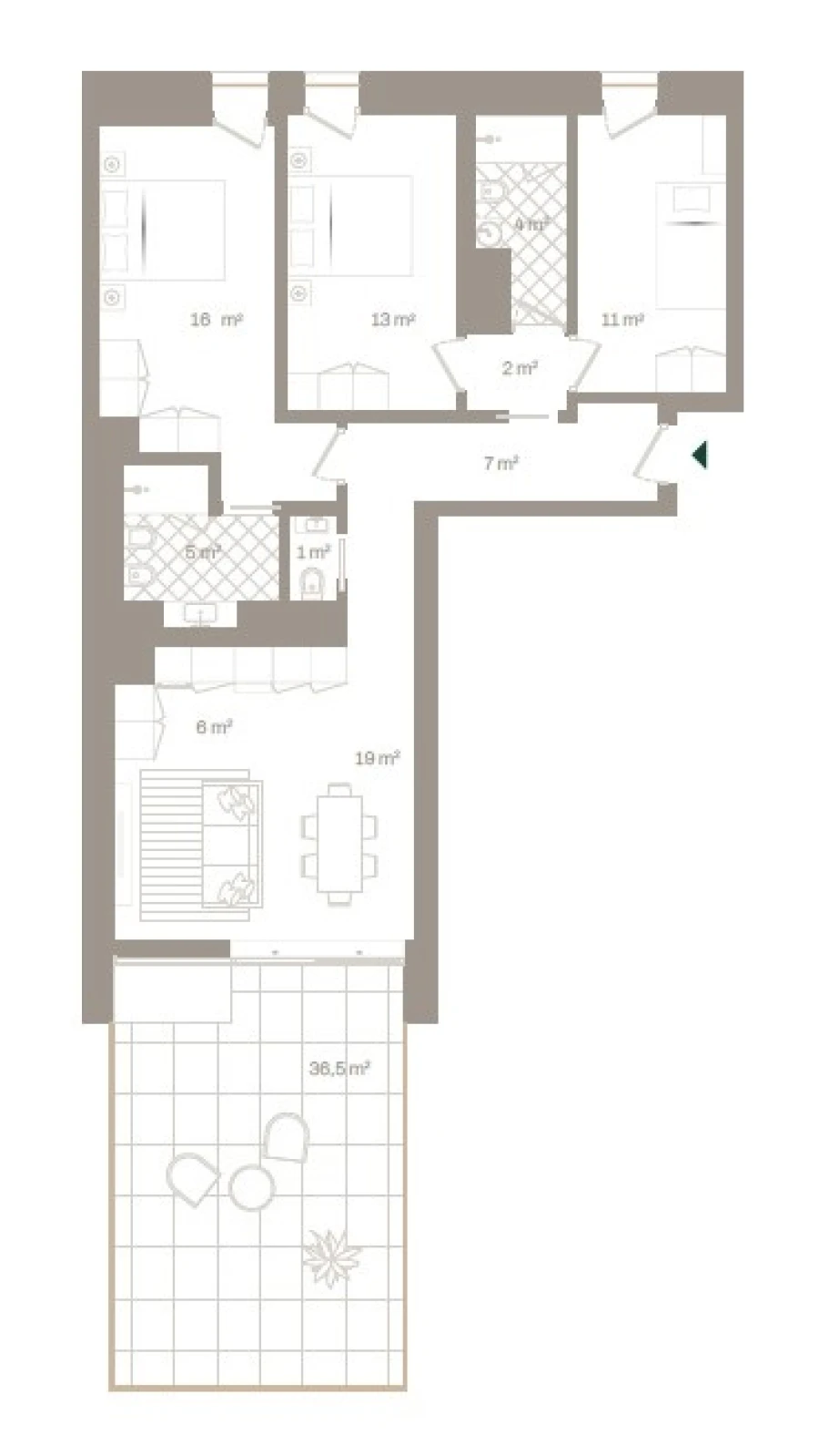 Apartamento T3 para Venda em Santa Marinha e São Pedro da Afurada Planta 1