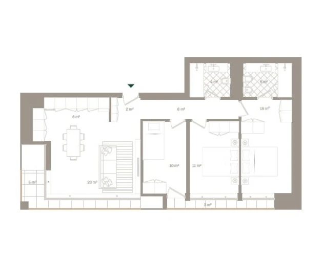 Apartamento T3 para Venda em Santa Marinha e São Pedro da Afurada Planta 1