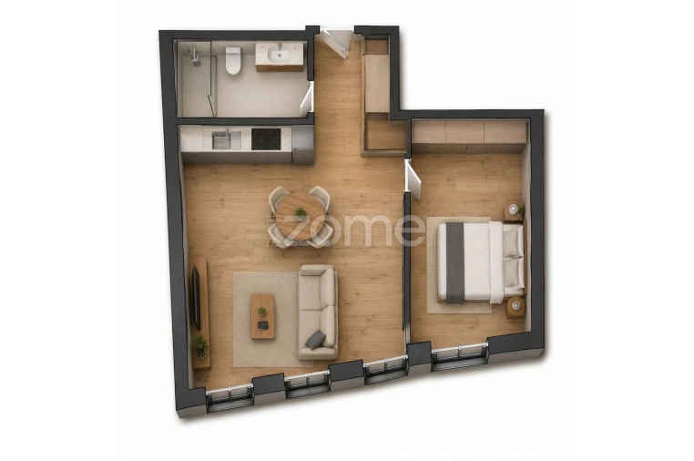 Apartamento T1 para Venda em Pedrouços Planta 1