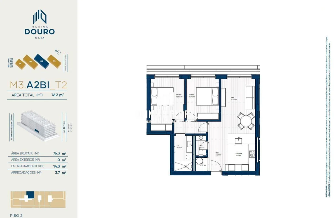Apartamento T2 para Venda em Canidelo Foto 35