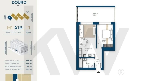 Apartamento T1 para Venda em Canidelo