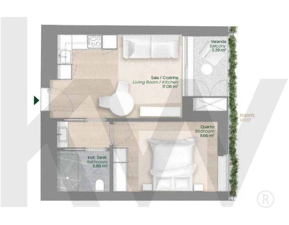 Apartamento T1 para Venda em Paranhos Foto 3