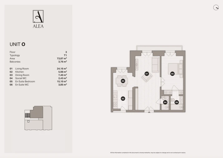 Apartamento T1 para Venda em Santo António Planta 1