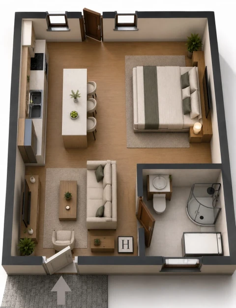 Apartamento T1 para Venda em Pedreiras