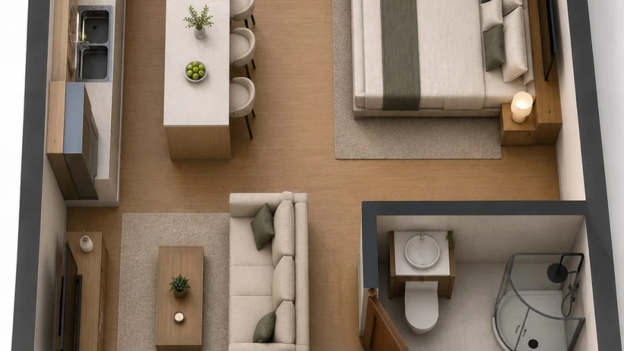 Apartamento T1 para Venda em Pedreiras