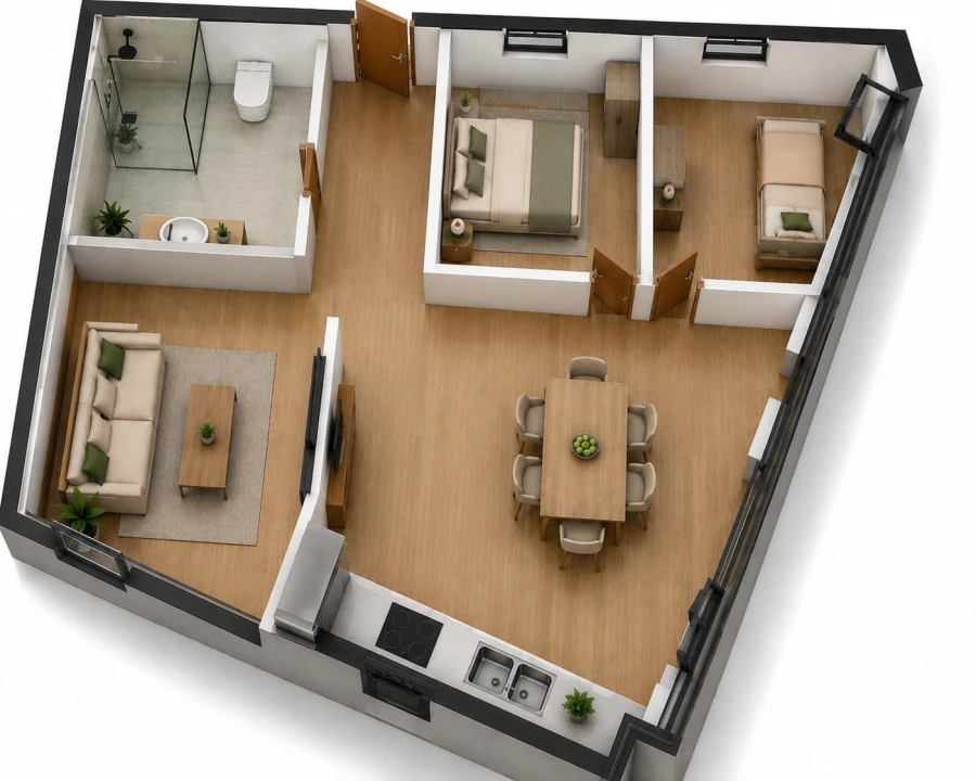 Apartamento T1 para Venda em Pedreiras Foto 2
