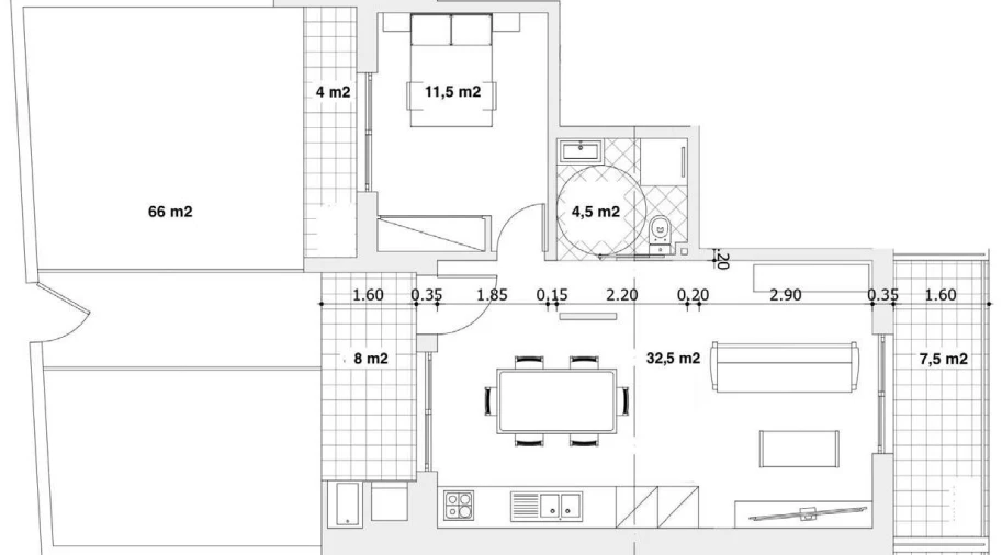 Apartamento T1 para Venda em Marrazes e Barosa Planta 1