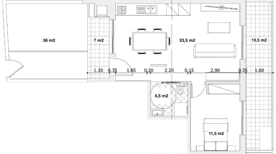 Apartamento T1 para Venda em Marrazes e Barosa Planta 1