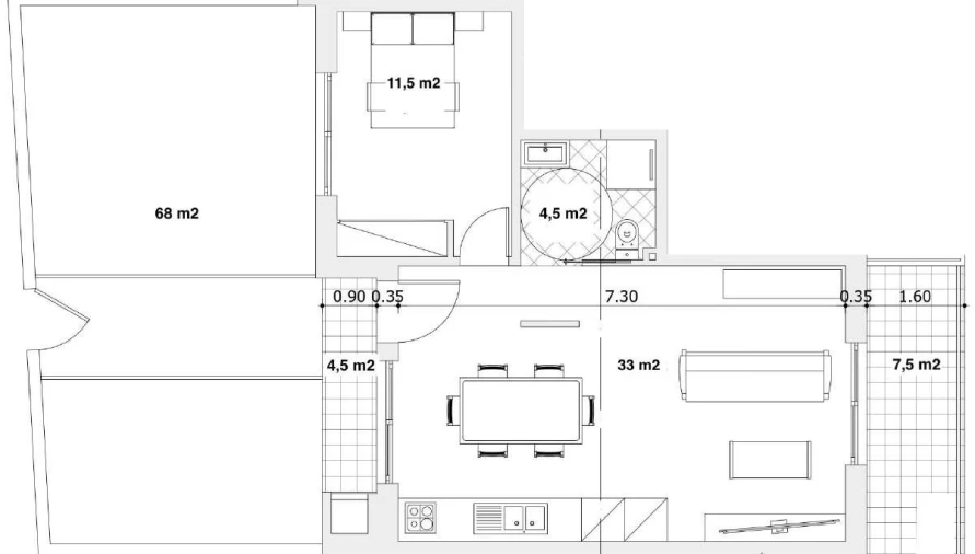 Apartamento T1 para Venda em Marrazes e Barosa Planta 1