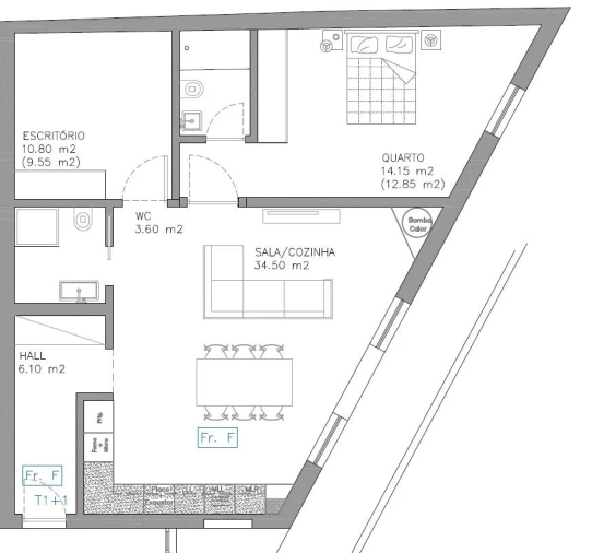 Apartamento T1 para Venda em Esgueira Planta 1