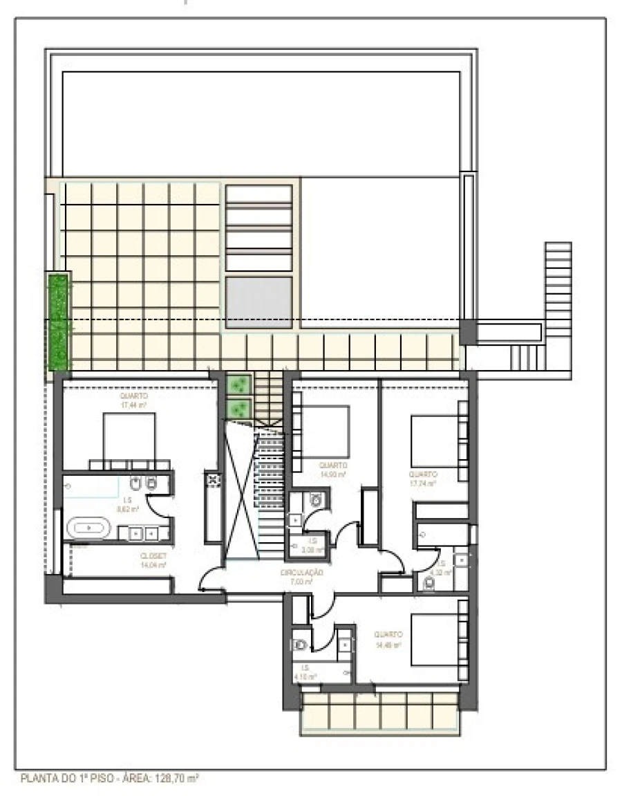 Moradia T4 para Venda em Vau Planta 2