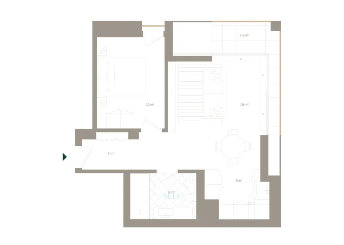 Apartamento T1 para Venda em Santa Marinha e São Pedro da Afurada Planta 1