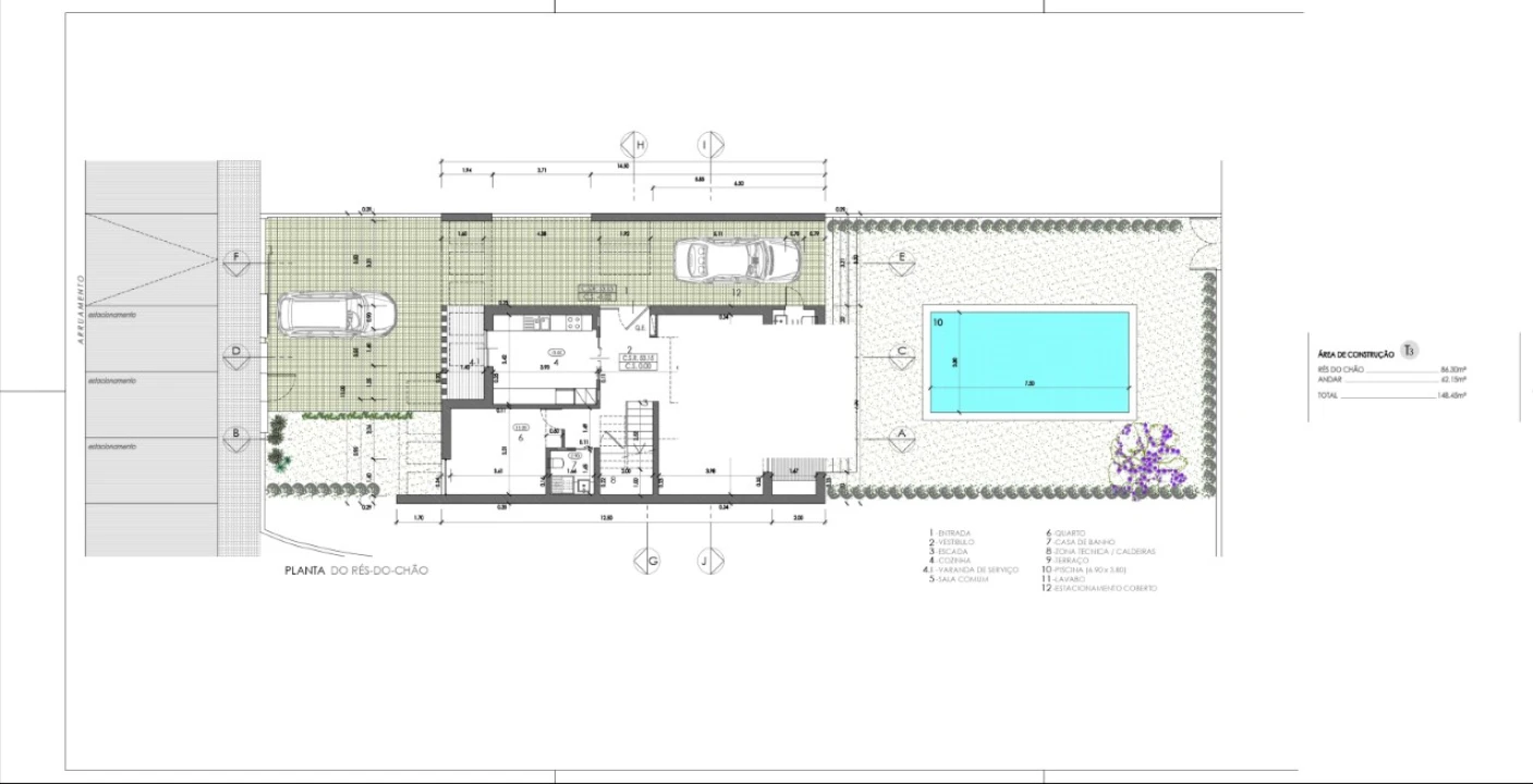 Moradia T3 para Venda em Quarteira Planta 3