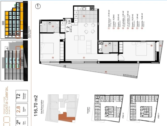 Apartamento T2 para Venda em Paranhos Planta 1