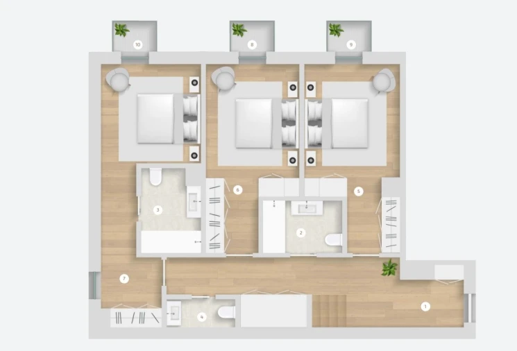 Apartamento T3 para Venda em Cedofeita, Santo Ildefonso, Sé, Miragaia, São Nicolau e Vitória Planta 2