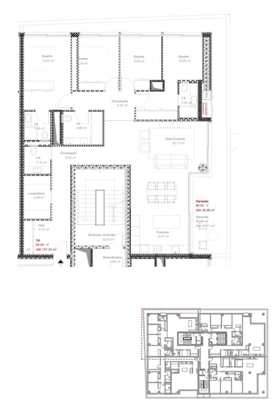 Apartamento T4 para Venda em Ramalde Planta 1