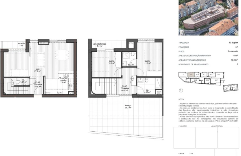 Apartamento T2 para Venda em Ramalde Planta 1