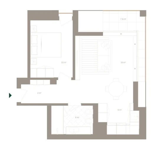 Apartamento T1 para Venda em Santa Marinha e São Pedro da Afurada Planta 1