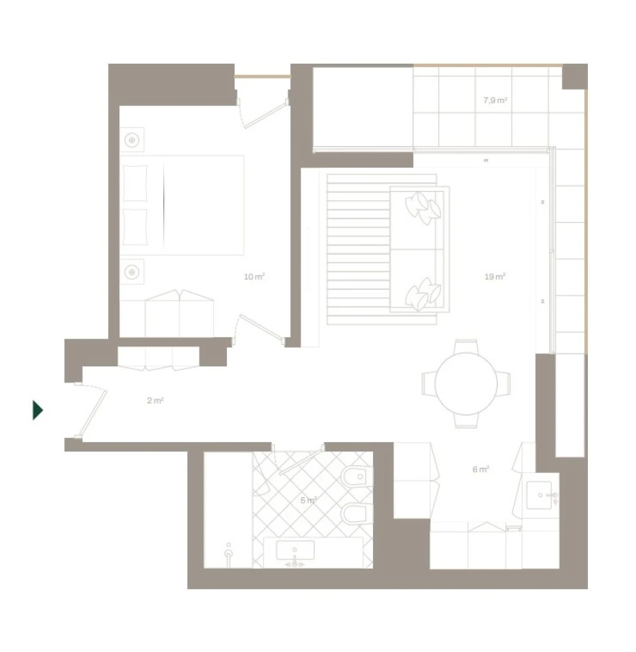 Apartamento T1 para Venda em Santa Marinha e São Pedro da Afurada Planta 1