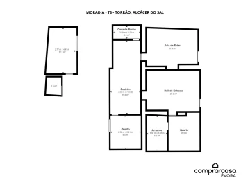 Moradia T3 para Venda em Torrão